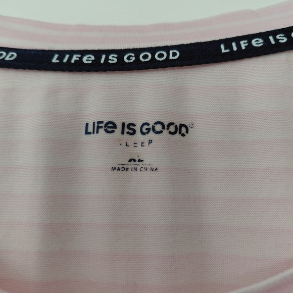 Life Is Good Light Pink Striped Sleep Top - Picture 2 of 4